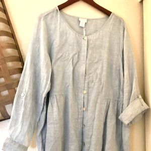 Light blue linen Sigrid Olsen top